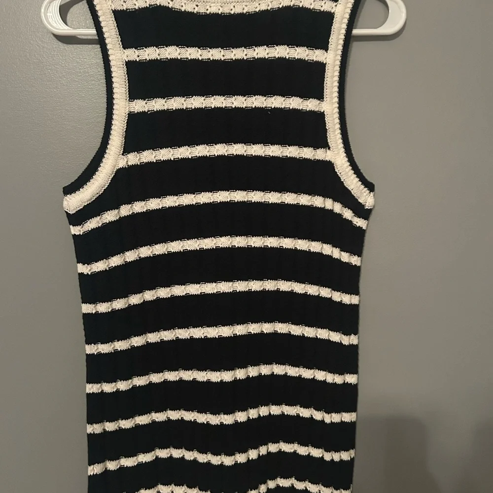 Joan Rivers Black and White Striped Crew Neck Sweater - Picture 2 of 8